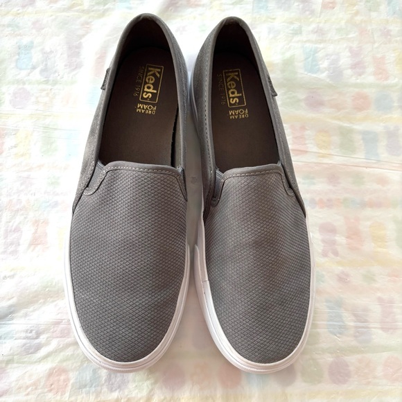 Keds sneakers double decker Gray Slip-On Shoes SZ 9 Worn 1X Indoors - Picture 12 of 14